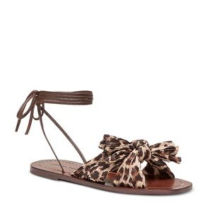 Women's Peony Pleated Knotted Wrap Sandals